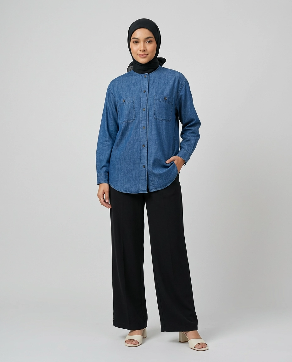 PIERRE CARDIN LADIES LONG SLEEVE BLOUSE [OVERSIZE] PC0007