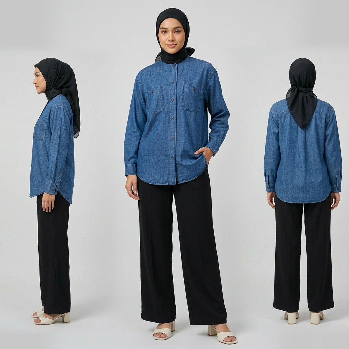 PIERRE CARDIN LADIES LONG SLEEVE BLOUSE [OVERSIZE] PC0007