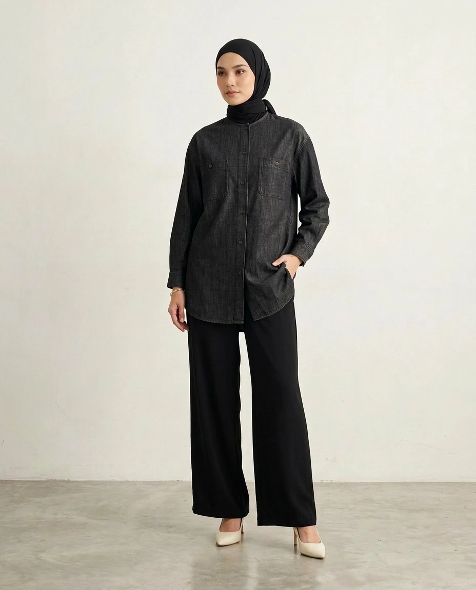 PIERRE CARDIN LADIES LONG SLEEVE BLOUSE [OVERSIZE] PC0007