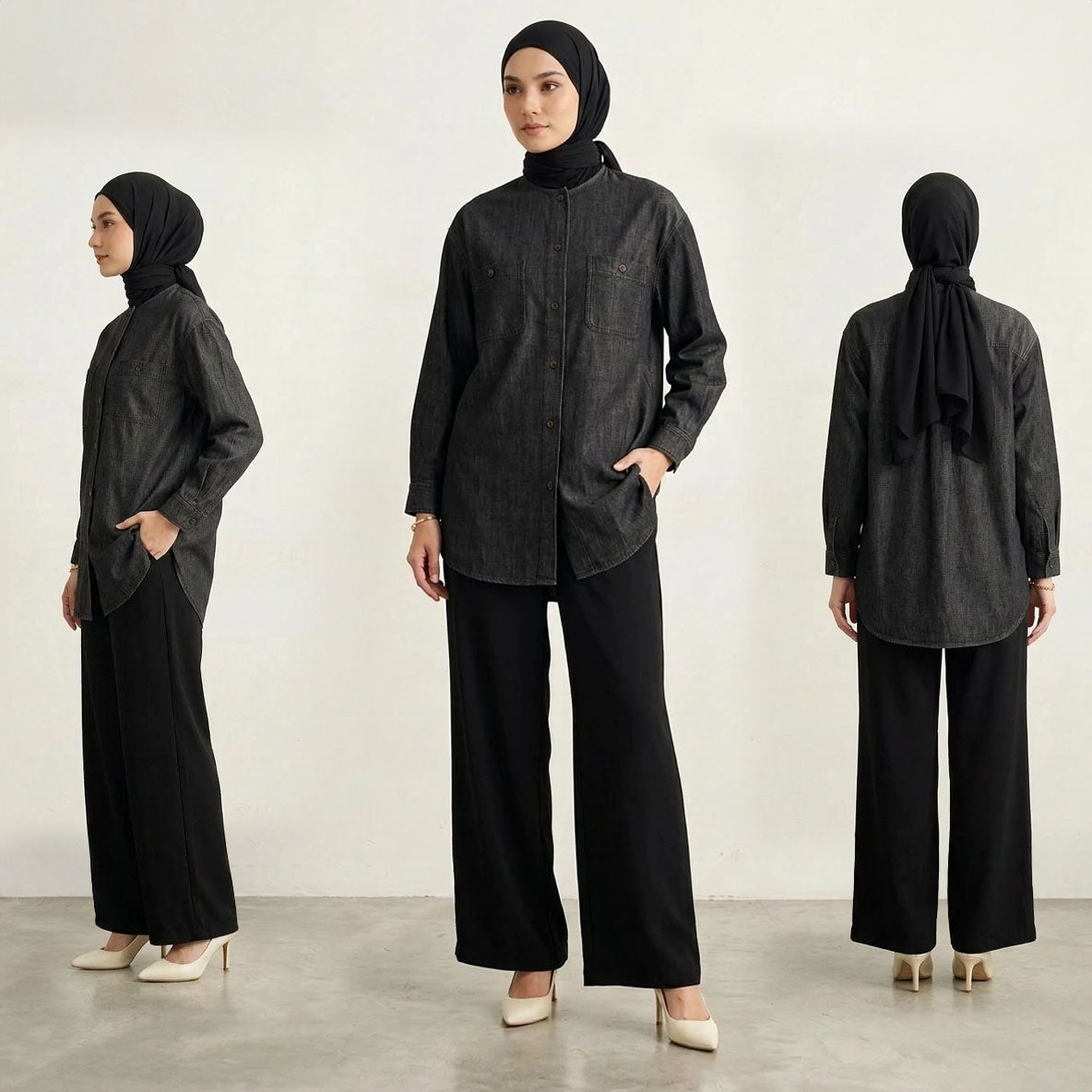 PIERRE CARDIN LADIES LONG SLEEVE BLOUSE [OVERSIZE] PC0007