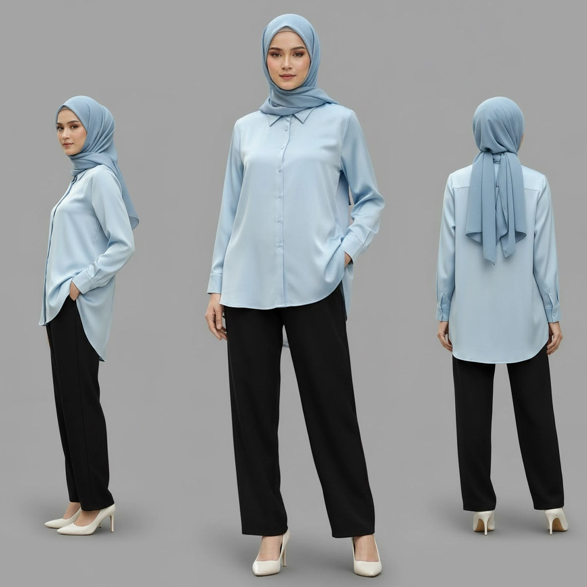 PIERRE CARDIN LADIES LONG SLEEVE BLOUSE [NORMAL CUT] PC0014