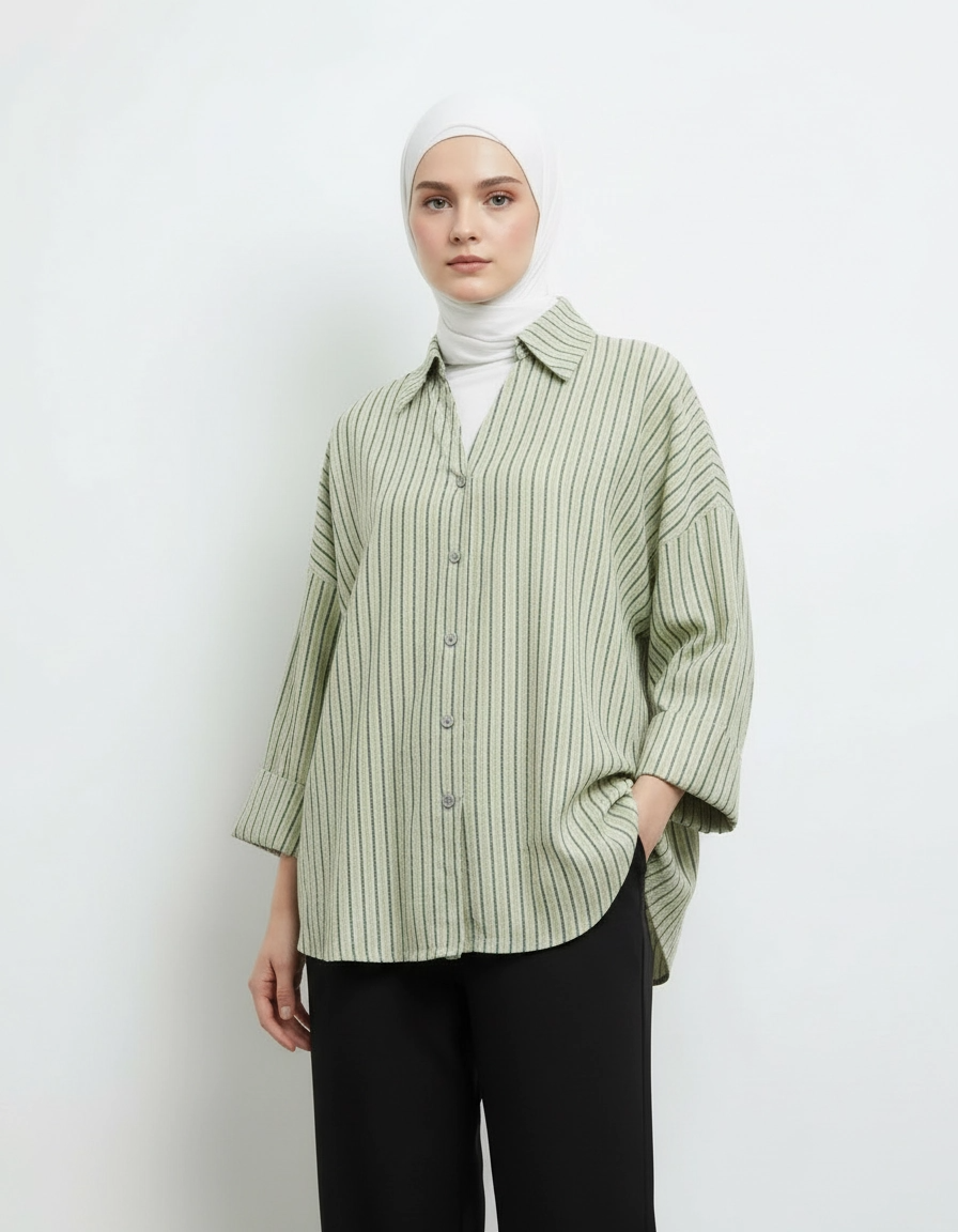 PIERRE CARDIN LADIES LONG SLEEVE BLOUSE [OVERSIZE] PC0016