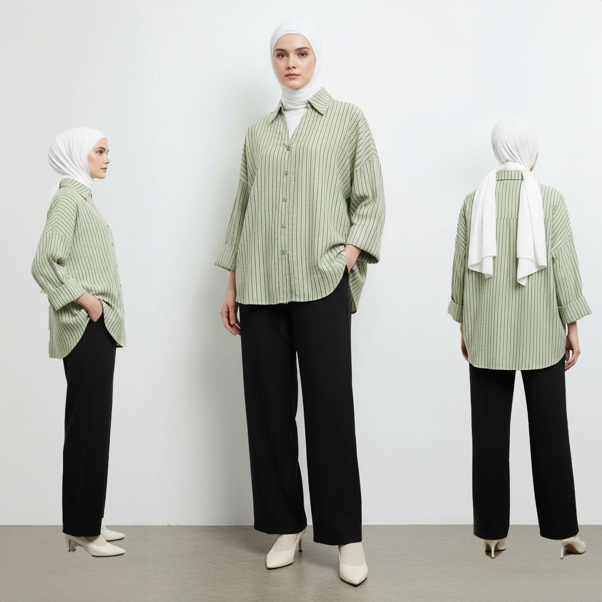 PIERRE CARDIN LADIES LONG SLEEVE BLOUSE [OVERSIZE] PC0016