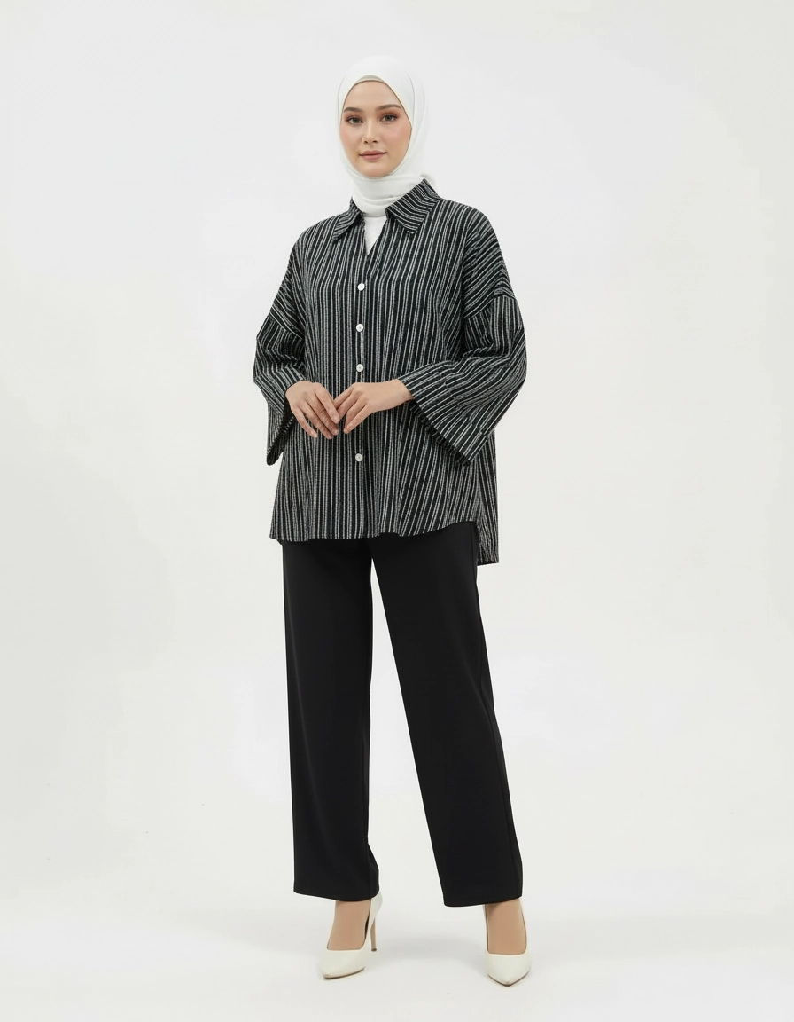 PIERRE CARDIN LADIES LONG SLEEVE BLOUSE [OVERSIZE] PC0016