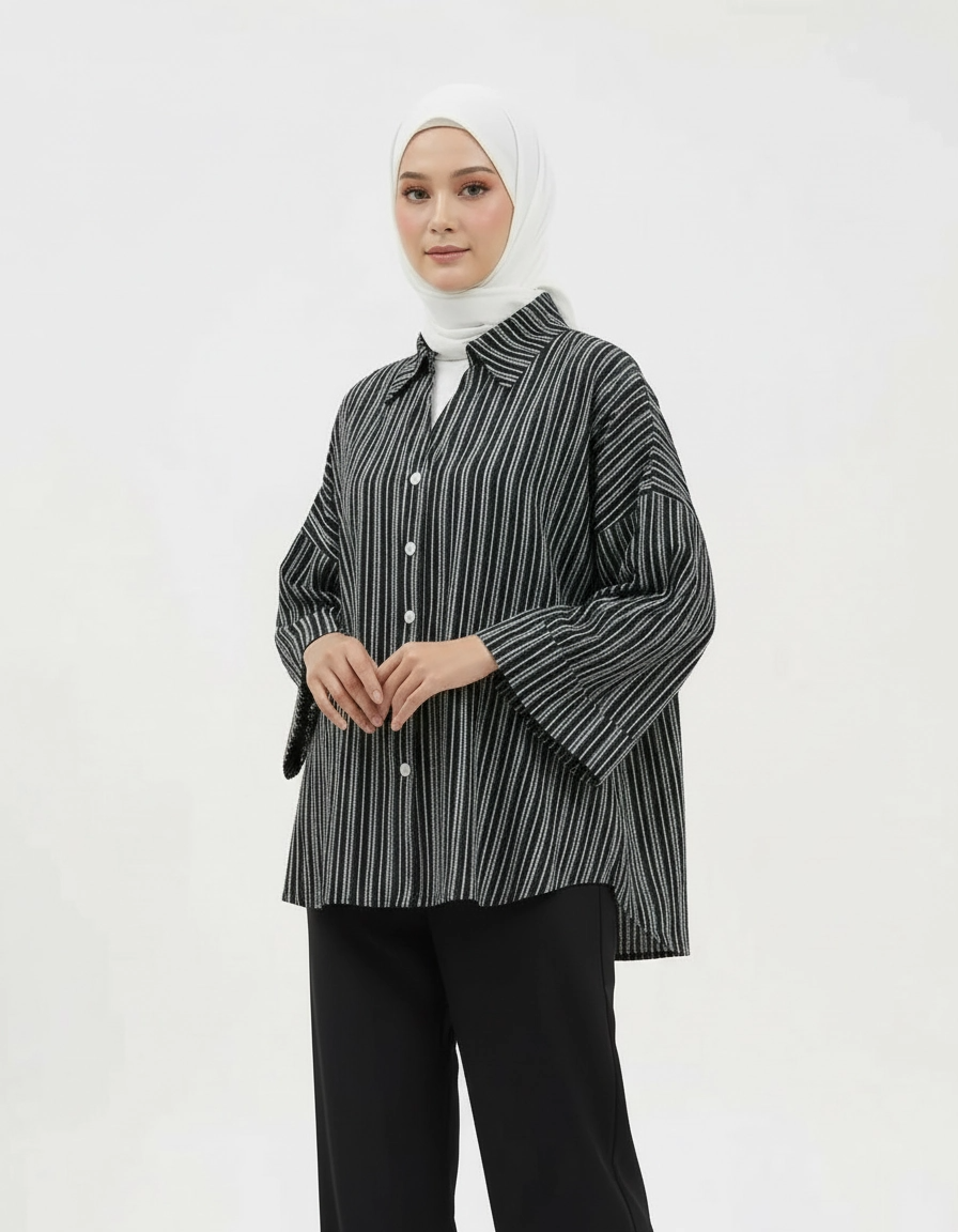 PIERRE CARDIN LADIES LONG SLEEVE BLOUSE [OVERSIZE] PC0016