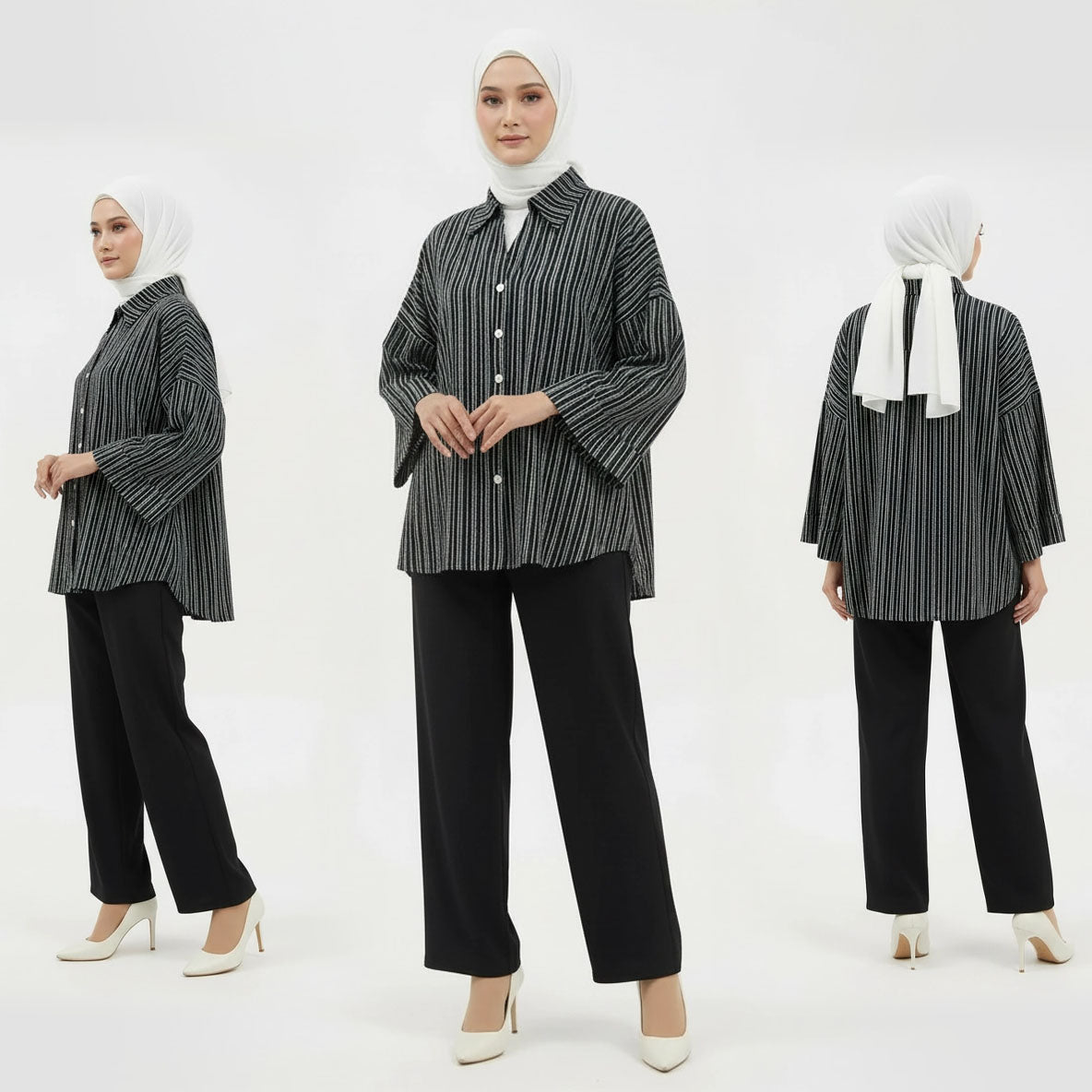 PIERRE CARDIN LADIES LONG SLEEVE BLOUSE [OVERSIZE] PC0016