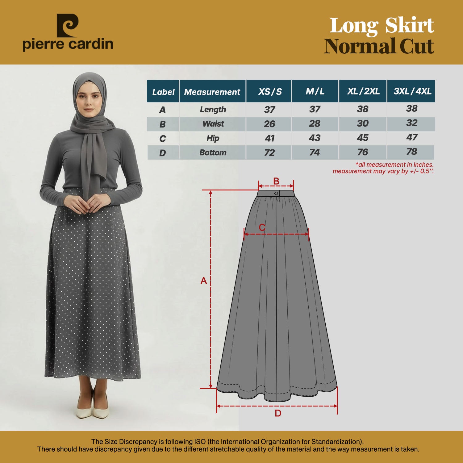 PIERRE CARDIN LADIES LONG SKIRTS [NORMAL CUT] PC0013
