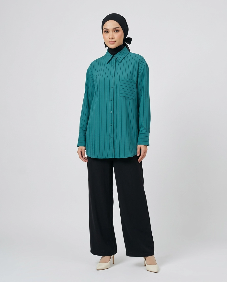 PIERRE CARDIN LADIES LONG SLEEVE BLOUSE [OVERSIZE] PC0015