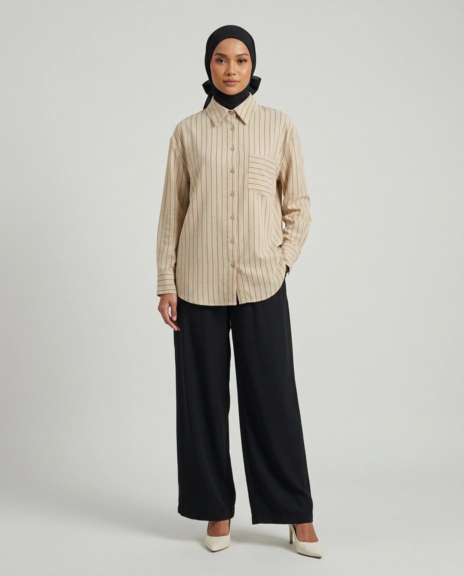 PIERRE CARDIN LADIES LONG SLEEVE BLOUSE [OVERSIZE] PC0015
