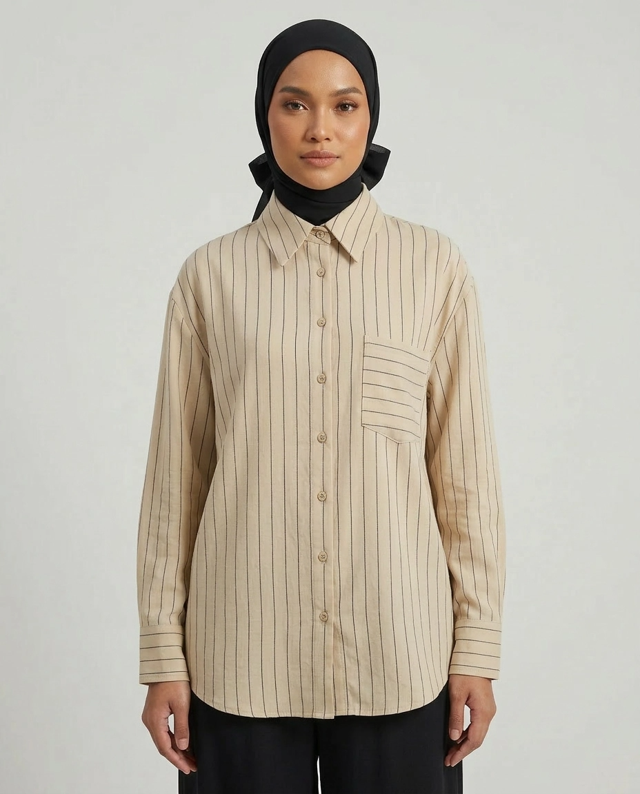 PIERRE CARDIN LADIES LONG SLEEVE BLOUSE [OVERSIZE] PC0015