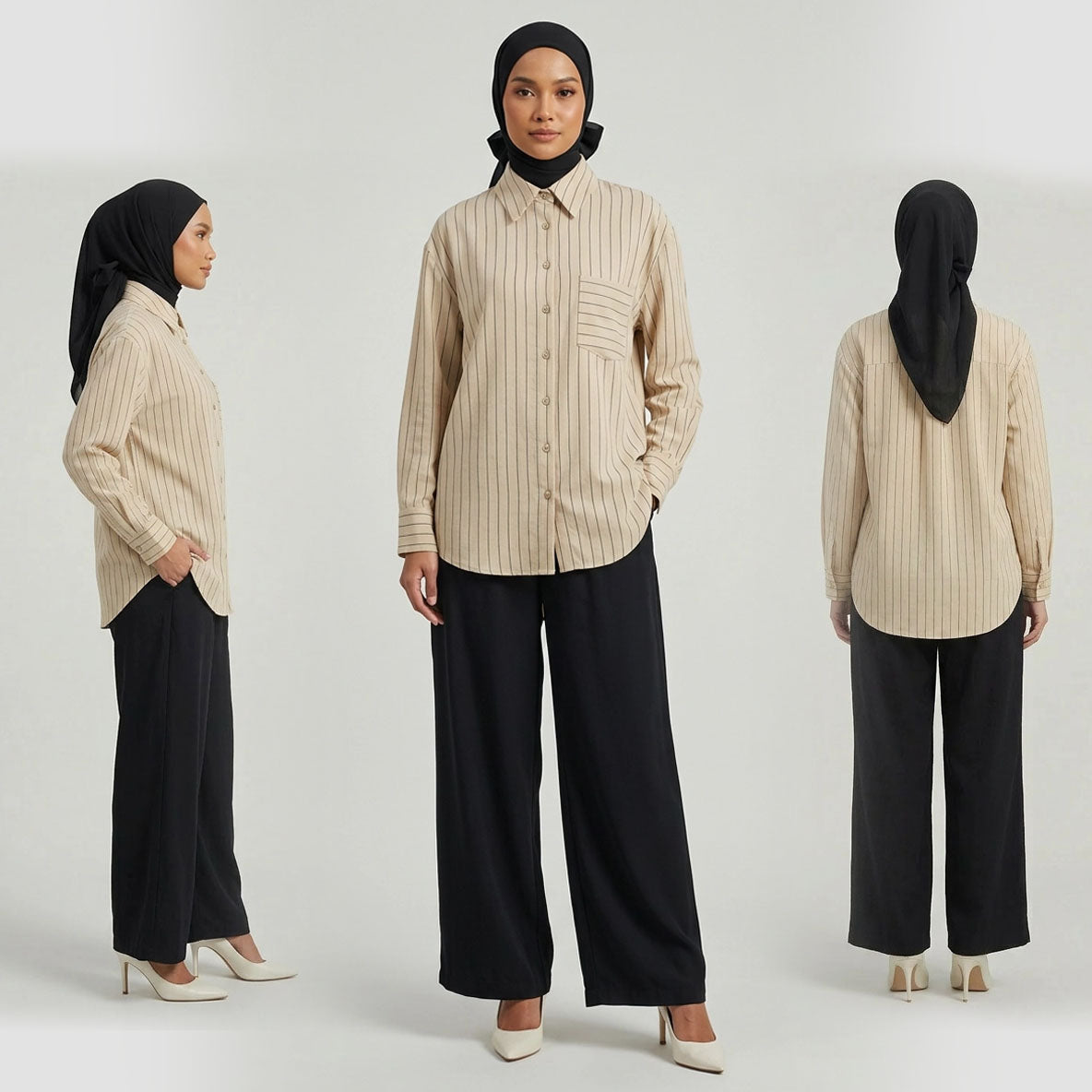 PIERRE CARDIN LADIES LONG SLEEVE BLOUSE [OVERSIZE] PC0015