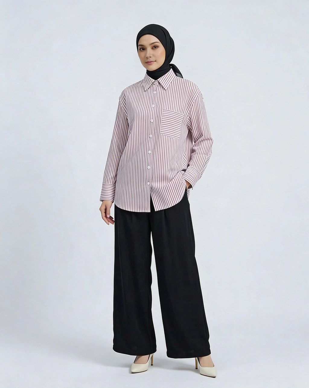 PIERRE CARDIN LADIES LONG SLEEVE BLOUSE [OVERSIZE] PC0015