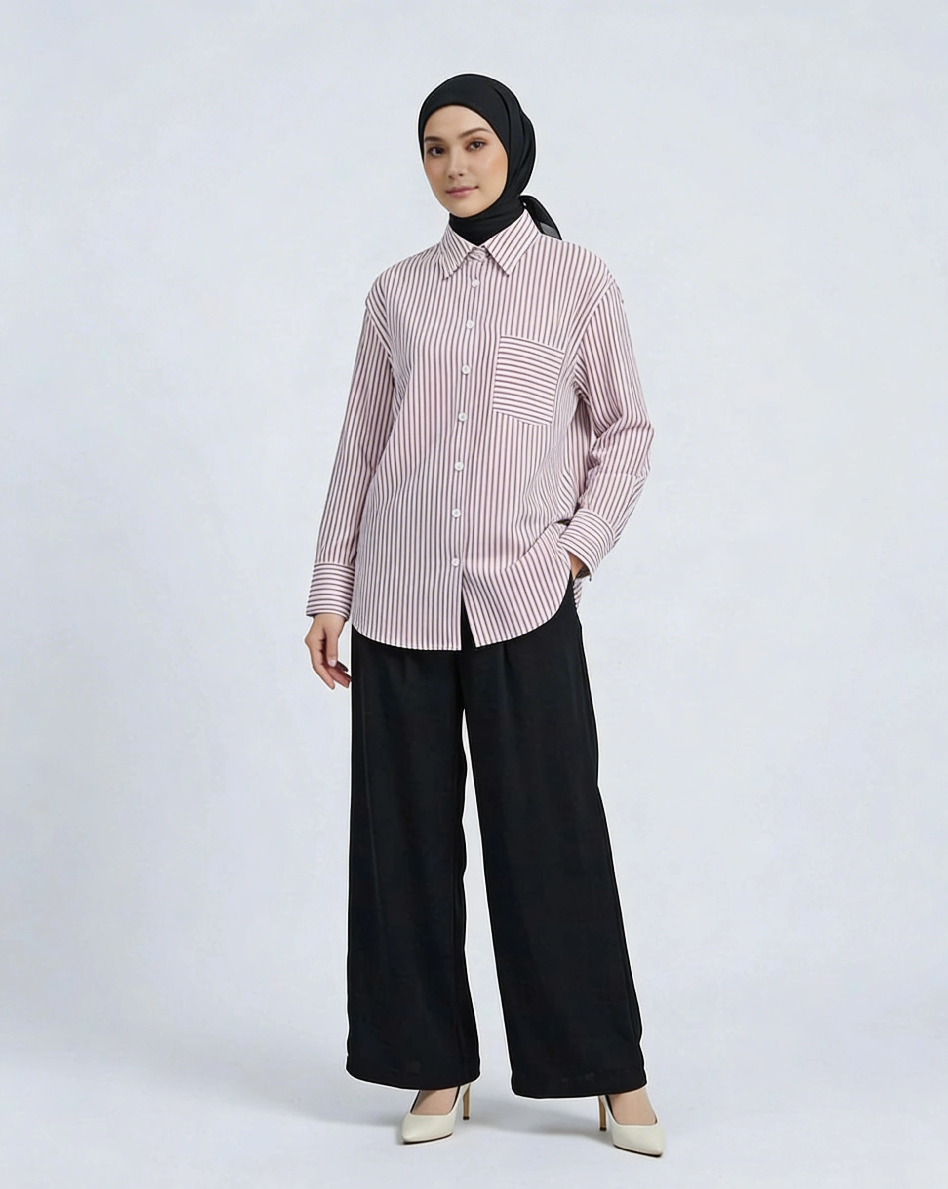 PIERRE CARDIN LADIES LONG SLEEVE BLOUSE [OVERSIZE] PC0015