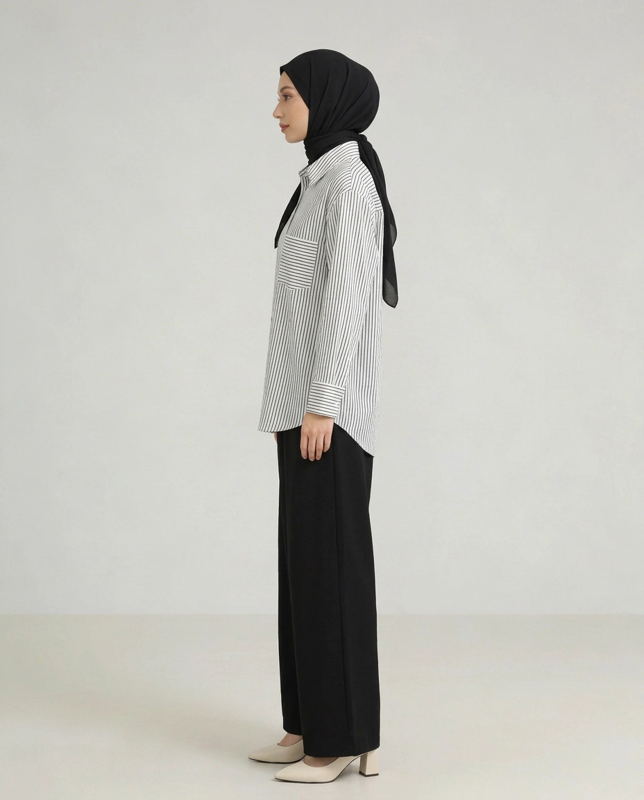 PIERRE CARDIN LADIES LONG SLEEVE BLOUSE [OVERSIZE] PC0015