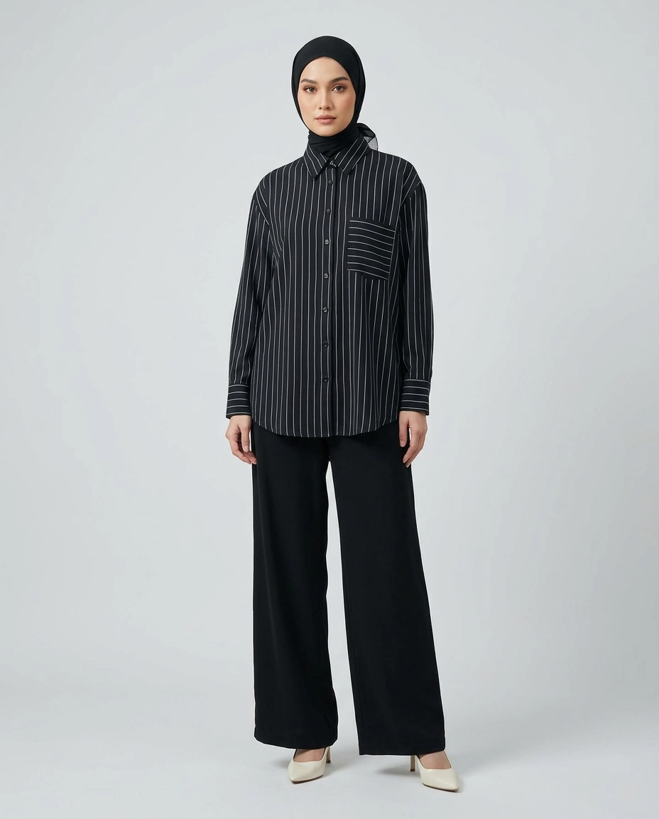 PIERRE CARDIN LADIES LONG SLEEVE BLOUSE [OVERSIZE] PC0015