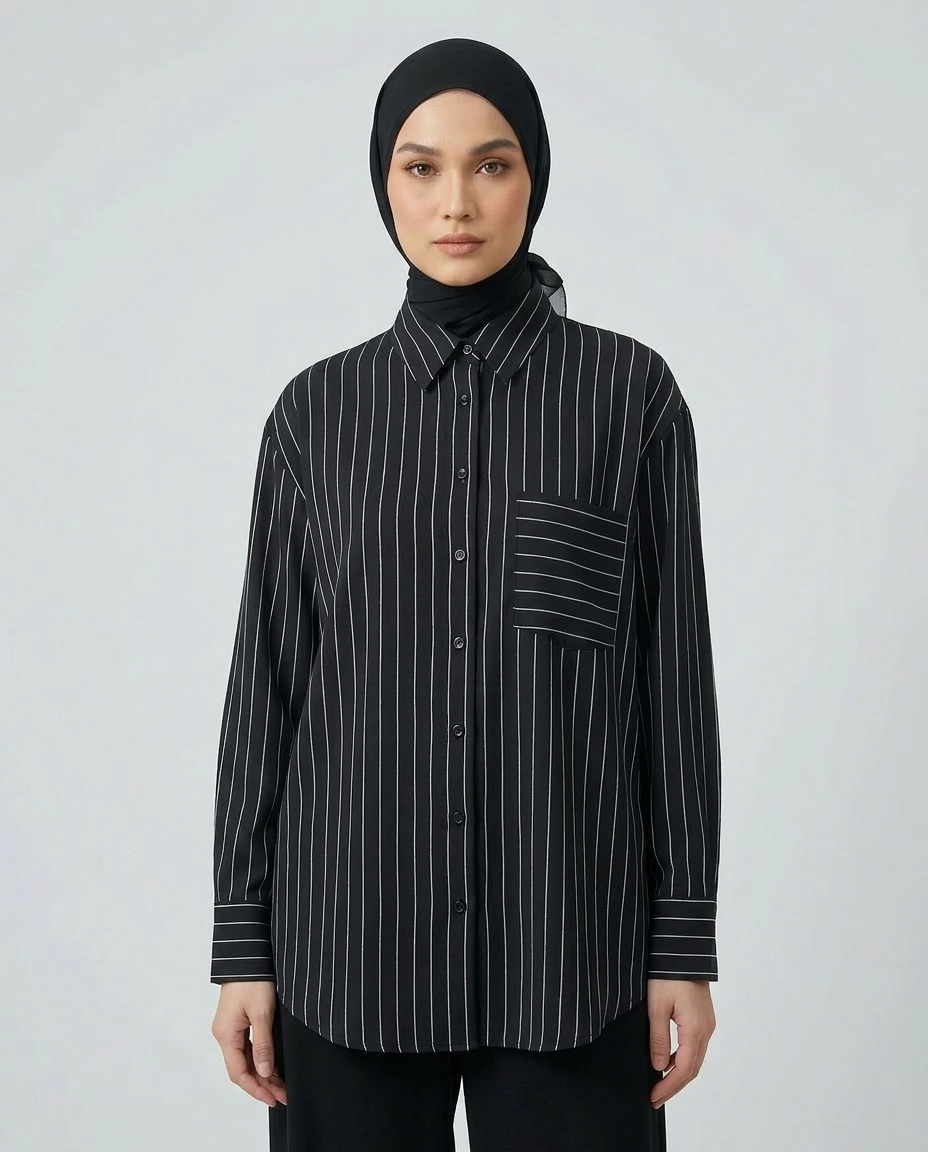 PIERRE CARDIN LADIES LONG SLEEVE BLOUSE [OVERSIZE] PC0015