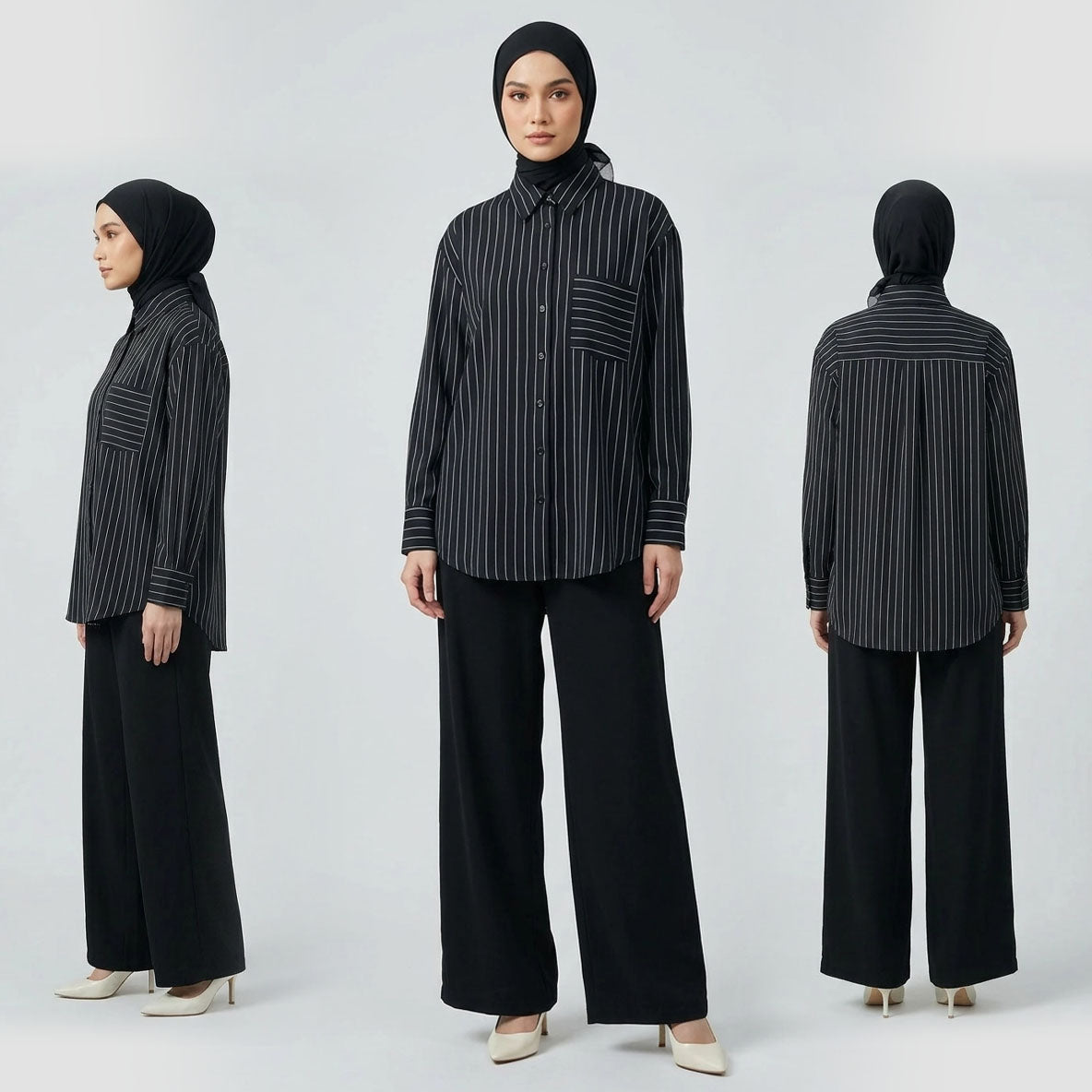 PIERRE CARDIN LADIES LONG SLEEVE BLOUSE [OVERSIZE] PC0015