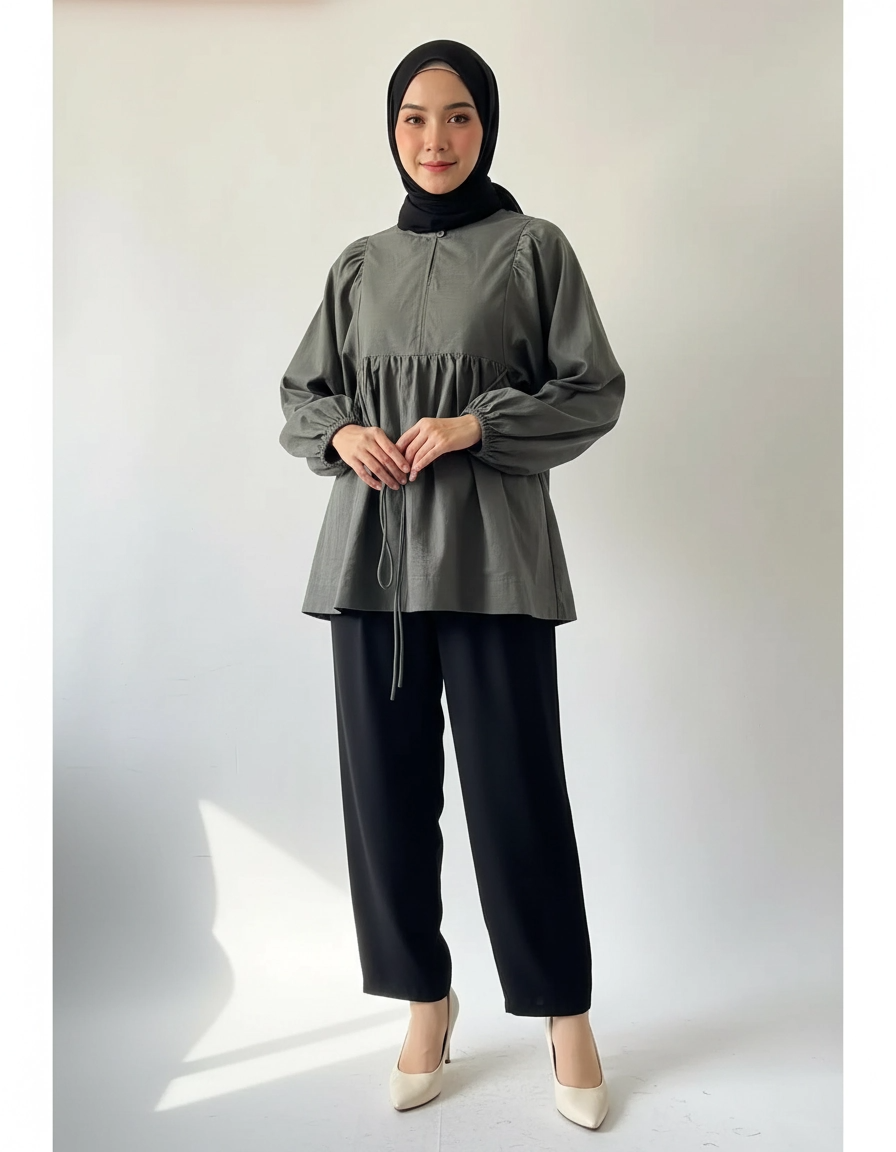 PIERRE CARDIN LADIES LONG SLEEVE BLOUSE [OVERSIZE] PC0008