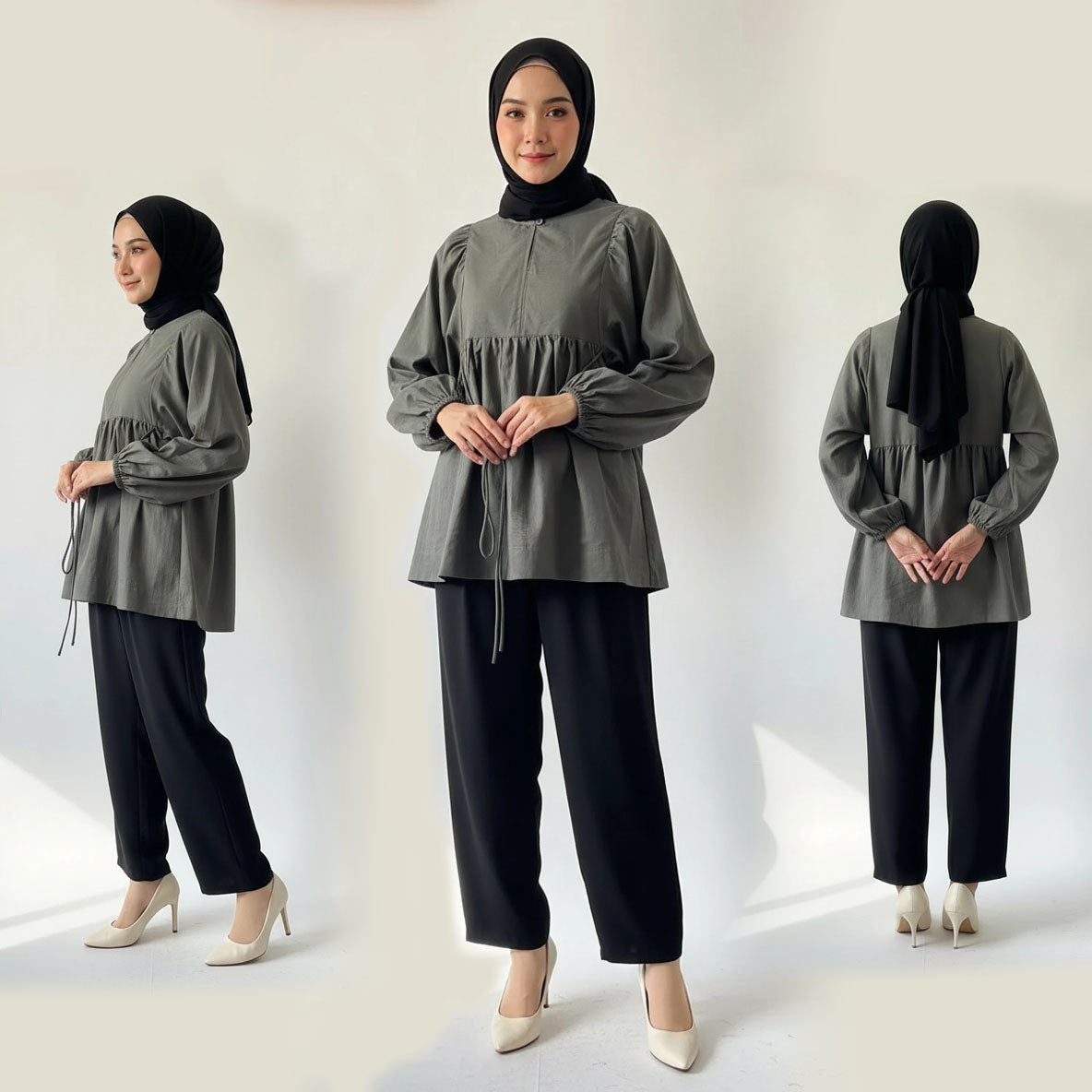 PIERRE CARDIN LADIES LONG SLEEVE BLOUSE [OVERSIZE] PC0008