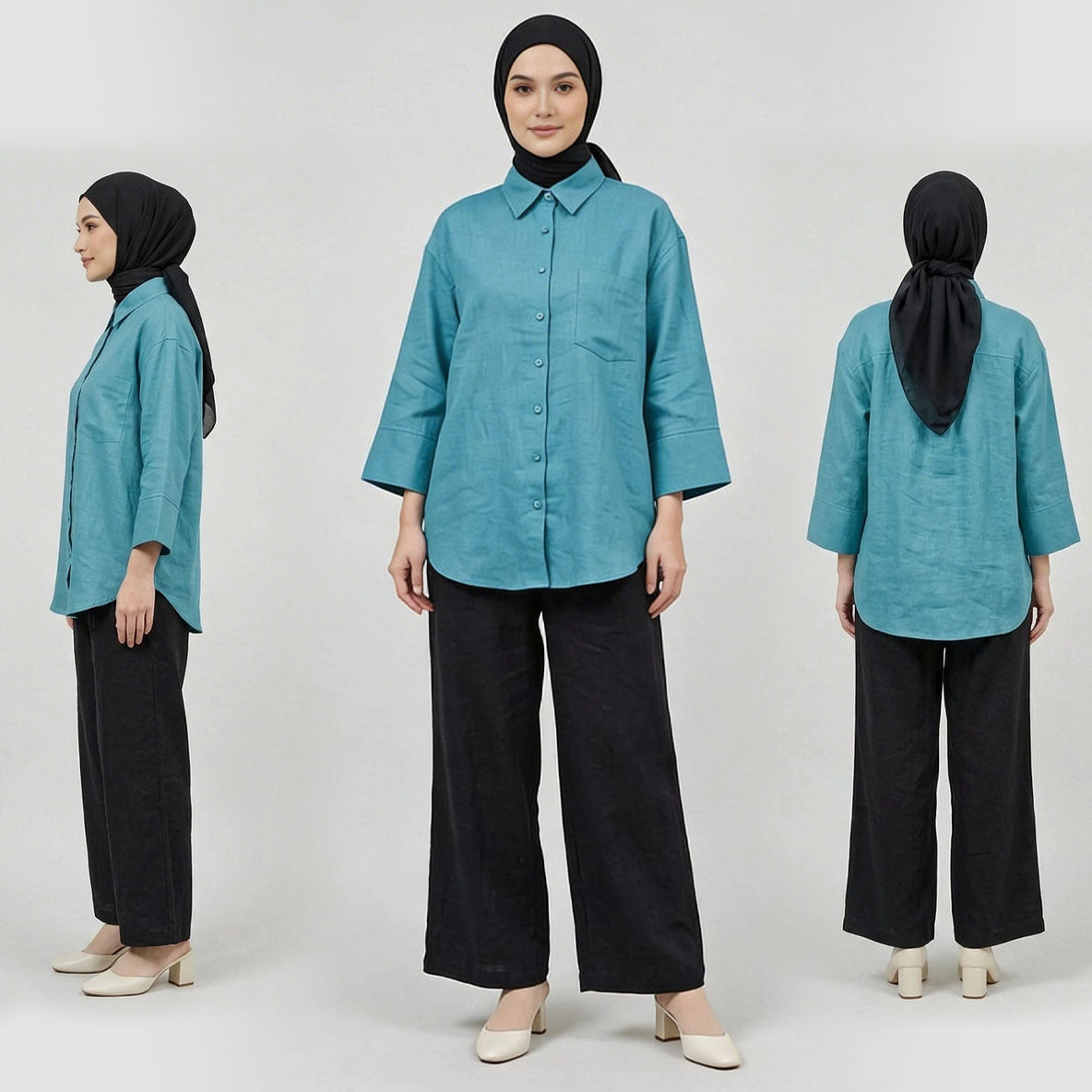 PIERRE CARDIN LADIES LONG SLEEVE BLOUSE [OVERSIZE] PC0010