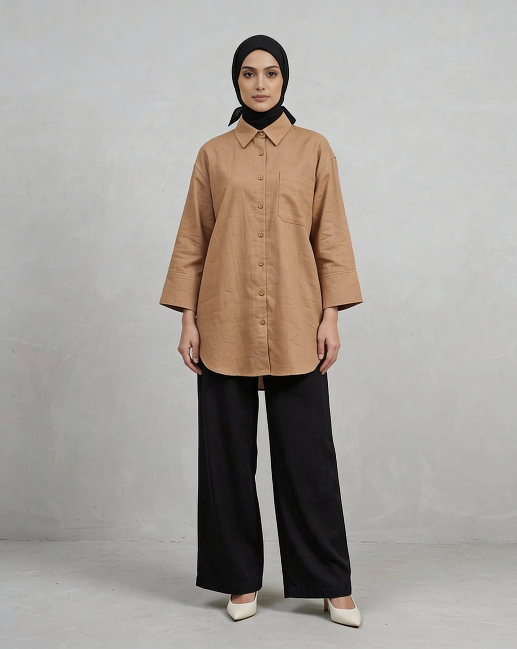 PIERRE CARDIN LADIES LONG SLEEVE BLOUSE [OVERSIZE] PC0010