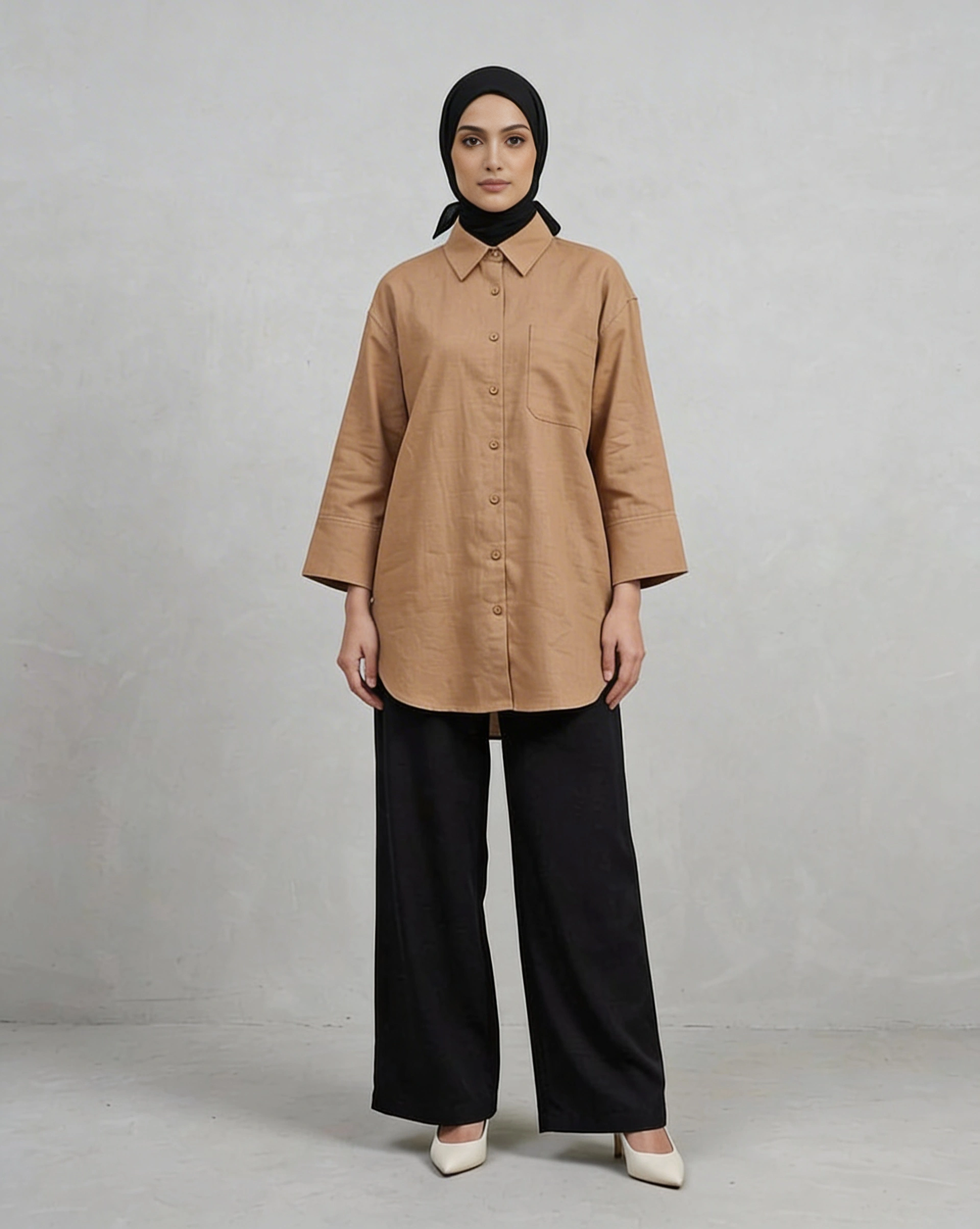 PIERRE CARDIN LADIES LONG SLEEVE BLOUSE [OVERSIZE] PC0010