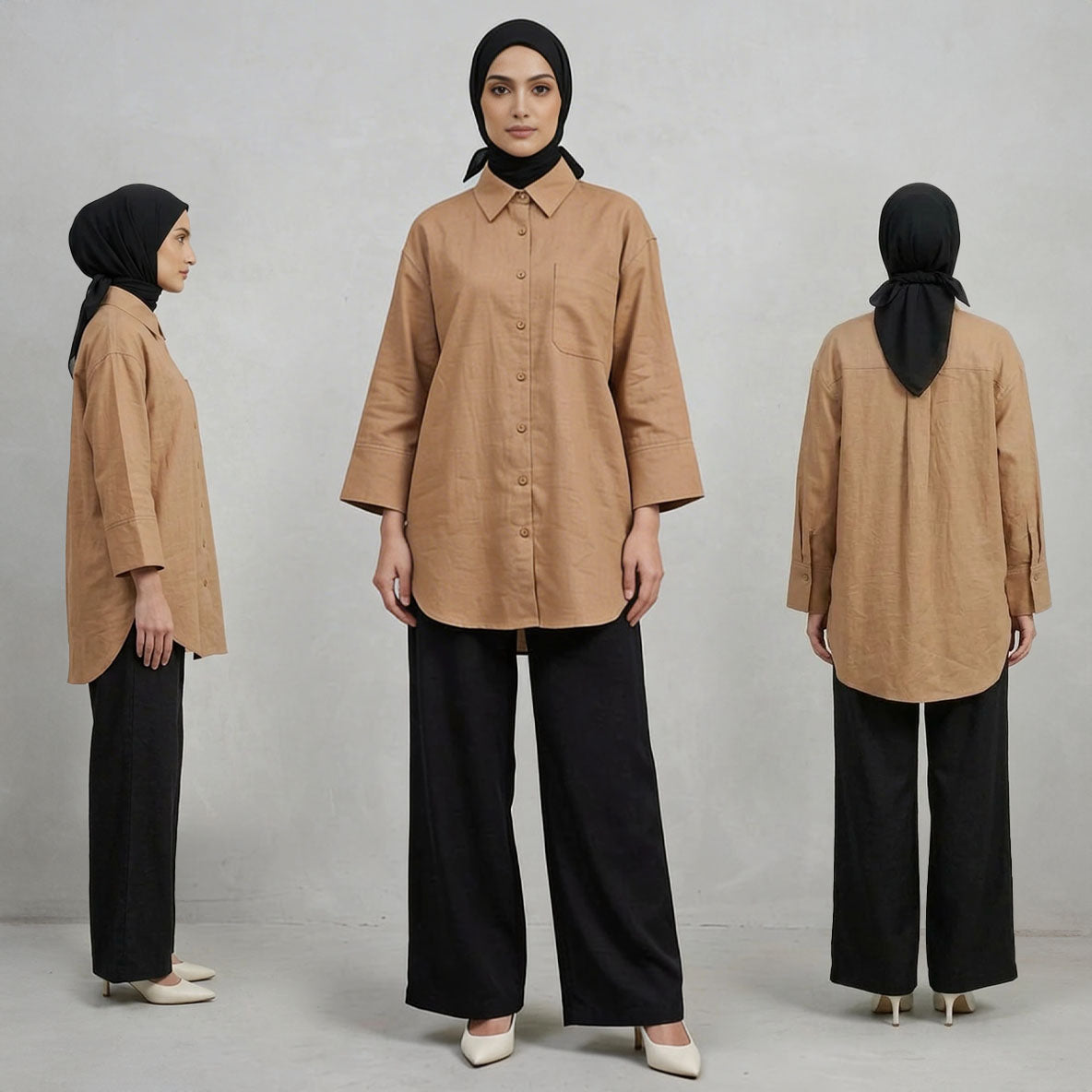 PIERRE CARDIN LADIES LONG SLEEVE BLOUSE [OVERSIZE] PC0010