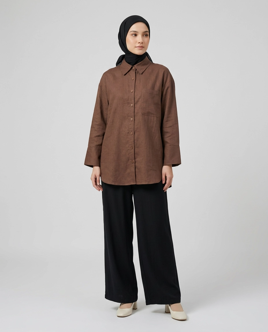 PIERRE CARDIN LADIES LONG SLEEVE BLOUSE [OVERSIZE] PC0010