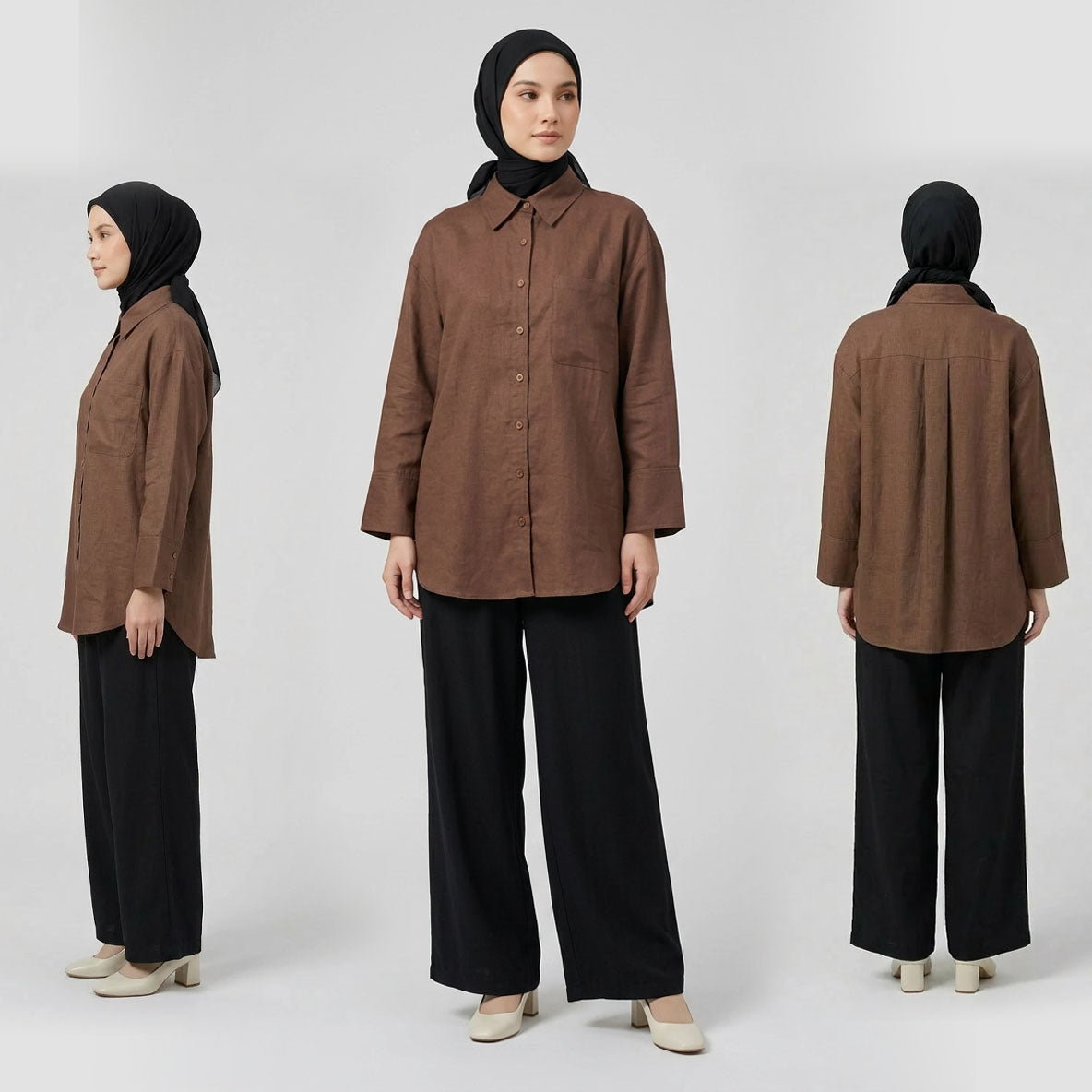 PIERRE CARDIN LADIES LONG SLEEVE BLOUSE [OVERSIZE] PC0010