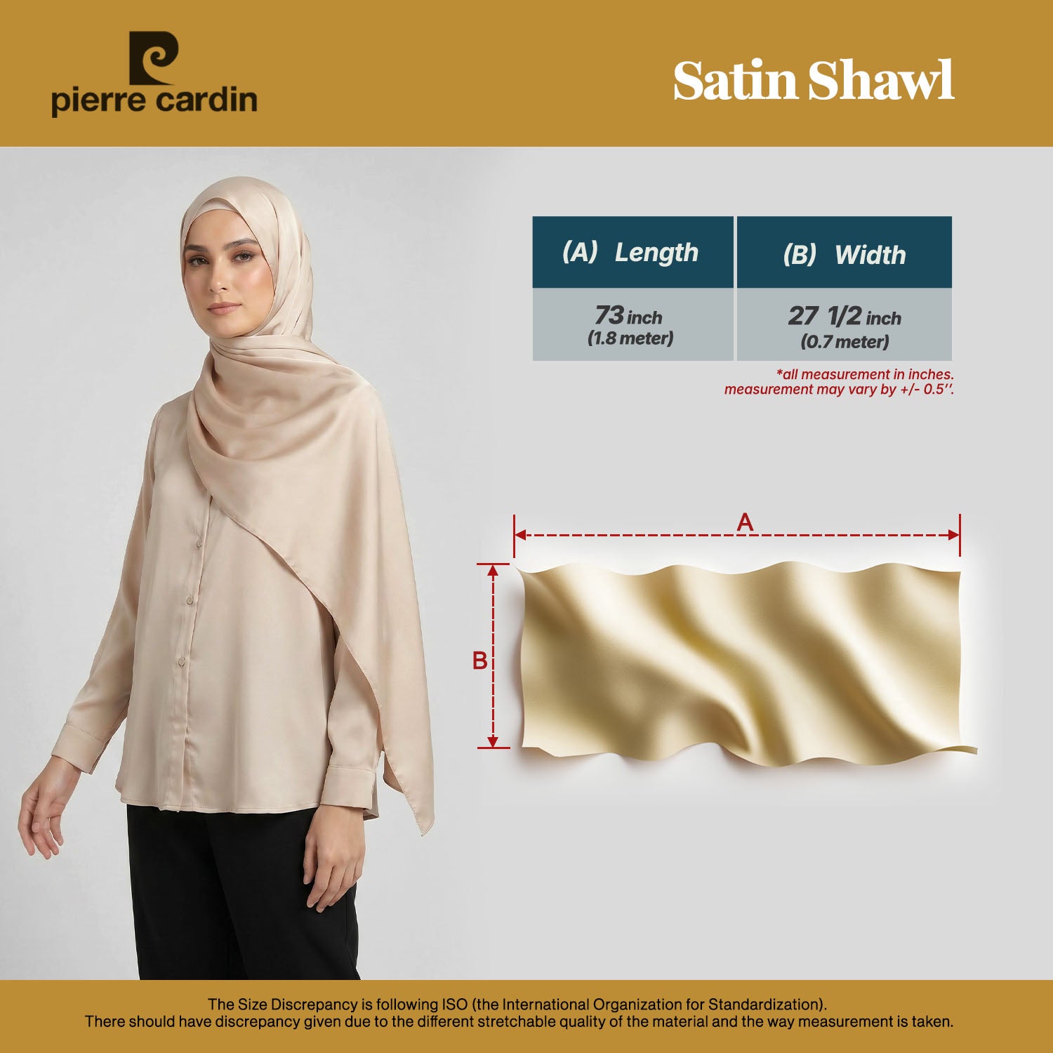 PIERRE CARDIN LADIES TUDUNG [NORMAL CUT] PC0054