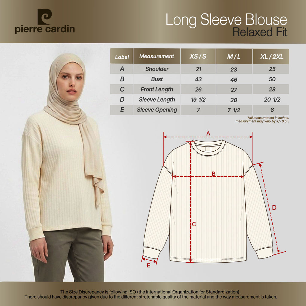 PIERRE CARDIN LADIES LONG SLEEVE ROUND NECK [RELAXED FIT] PC0149