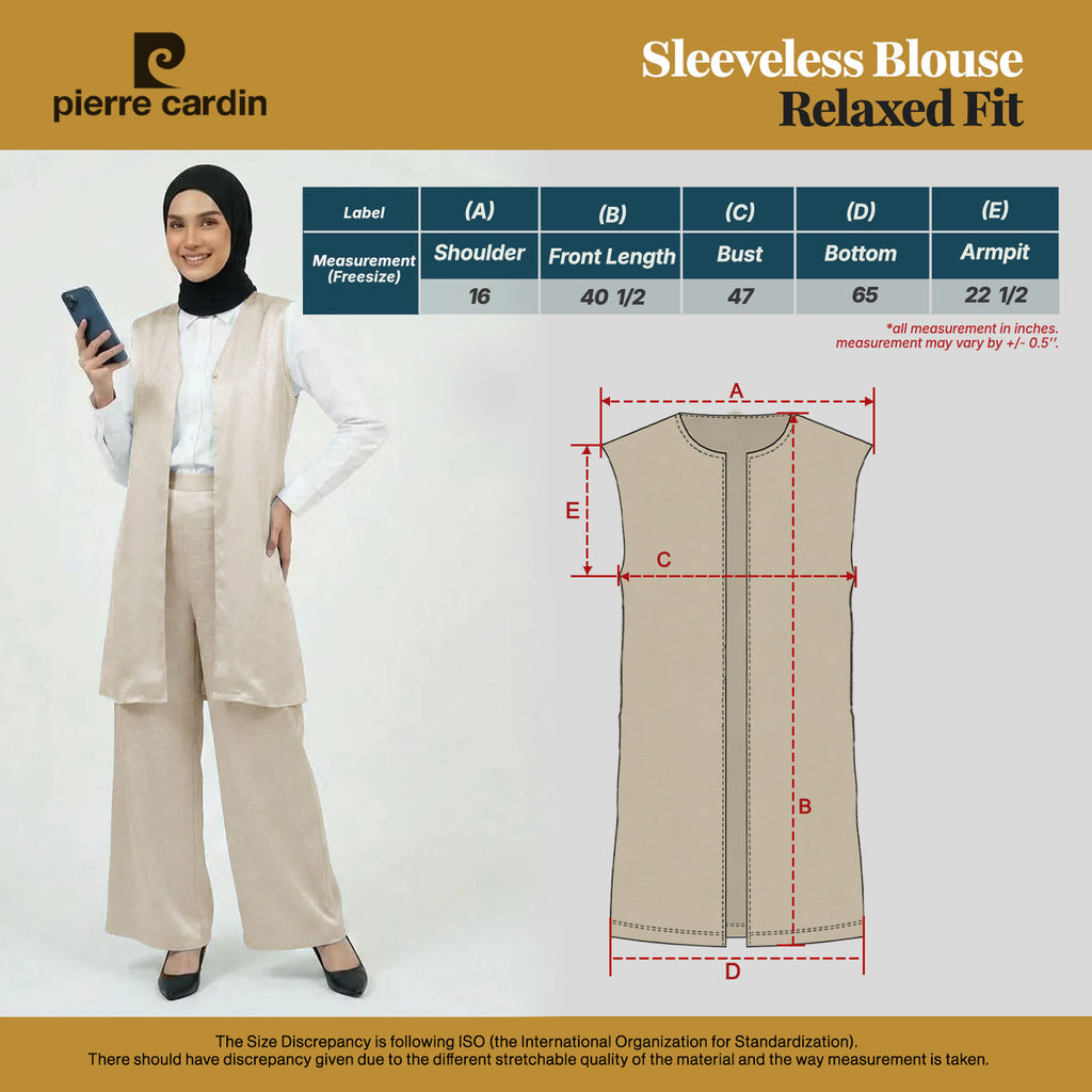 PIERRE CARDIN LADIES SLEEVELESS VEST [RELAXED FIT] PC0057