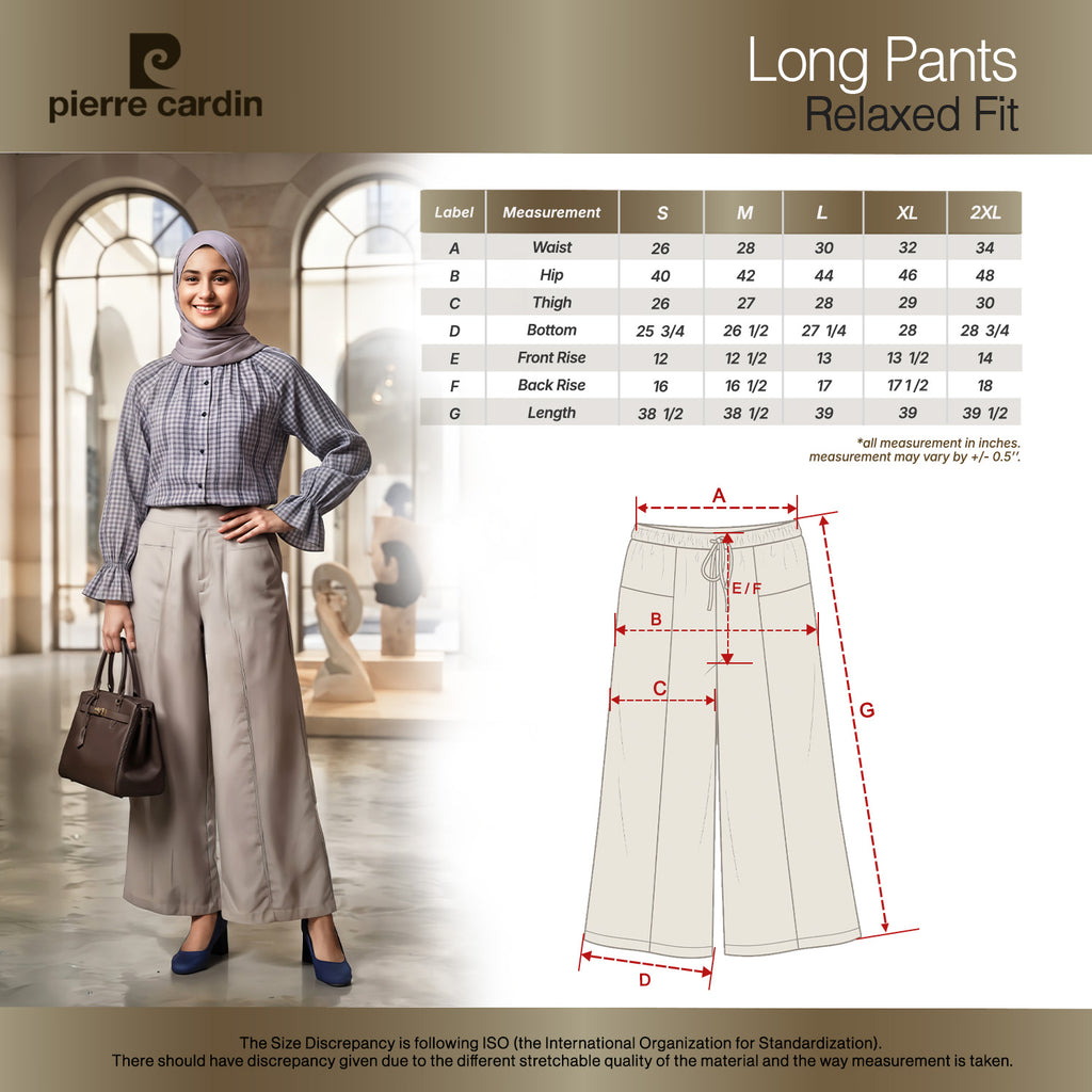 PIERRE CARDIN LADIES LONG PANTS [RELAXED FIT] PC0135