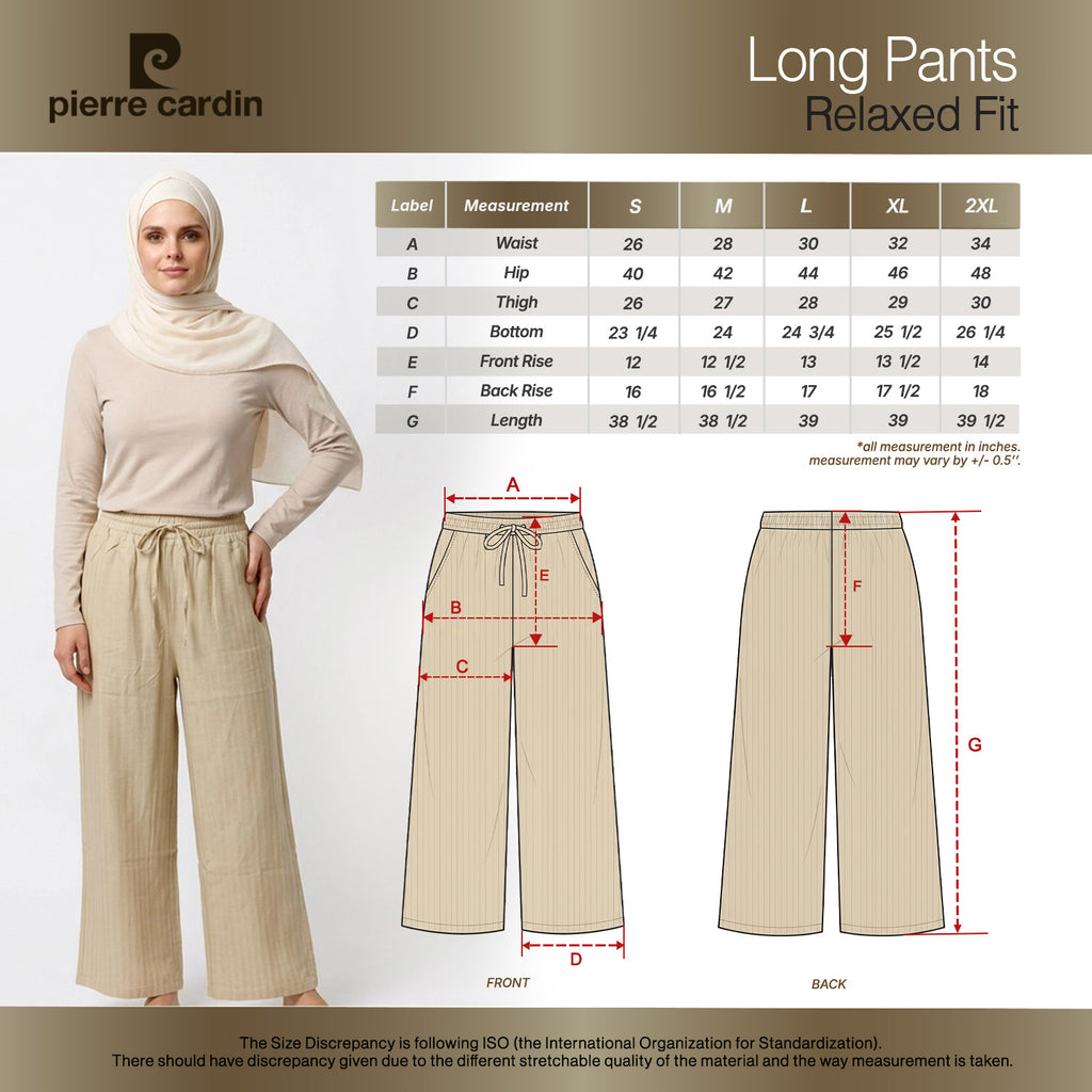 PIERRE CARDIN LADIES LONG PANTS [RELAXED FIT] PC0186