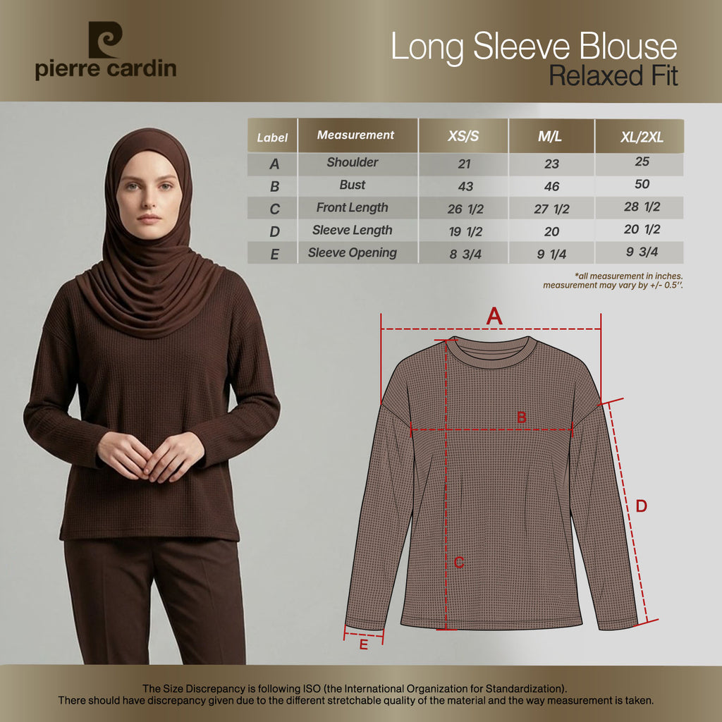 PIERRE CARDIN LADIES LONG SLEEVE SWEATSHIRT [RELAXED FIT] PC0102