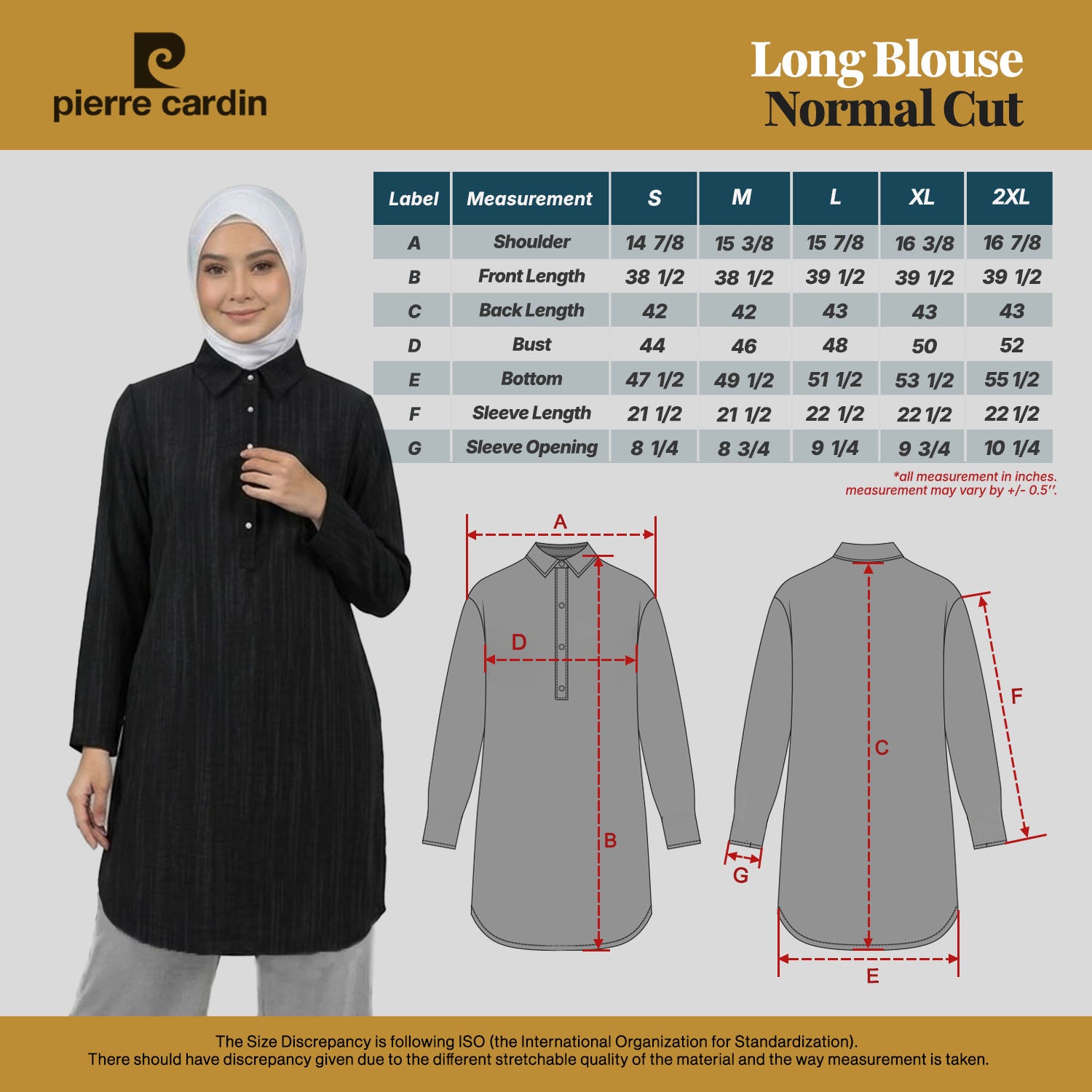 PIERRE CARDIN LADIES BLOUSE [NORMAL CUT] PC0069