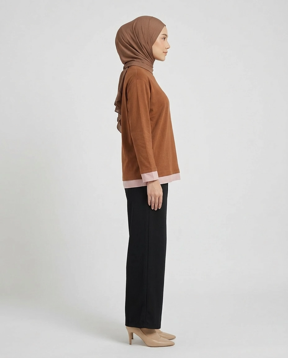 PIERRE CARDIN LADIES LONG SLEEVE ROUND NECK T SHIRT [OVERSIZE] PC0030