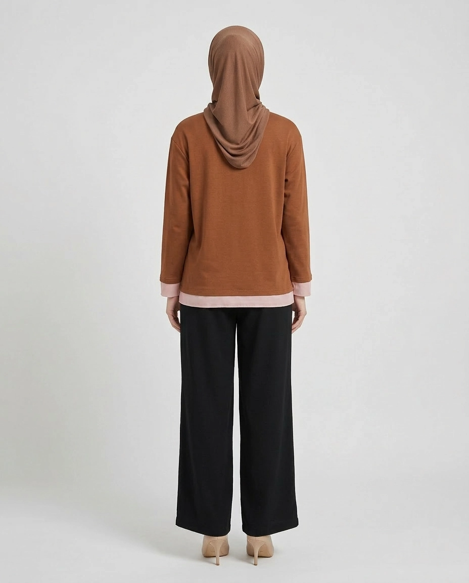 PIERRE CARDIN LADIES LONG SLEEVE ROUND NECK T SHIRT [OVERSIZE] PC0030