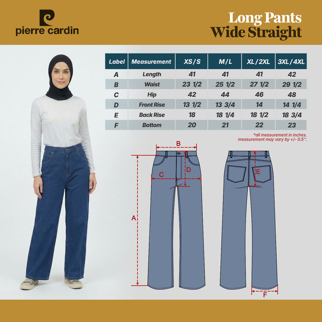 PIERRE CARDIN LADIES LONG PANTS [WIDE STRAIGHT] PC0021
