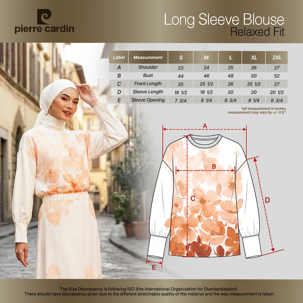 PIERRE CARDIN LADIES LONG SLEEVE BLOUSE [RELAXED FIT] PC0104