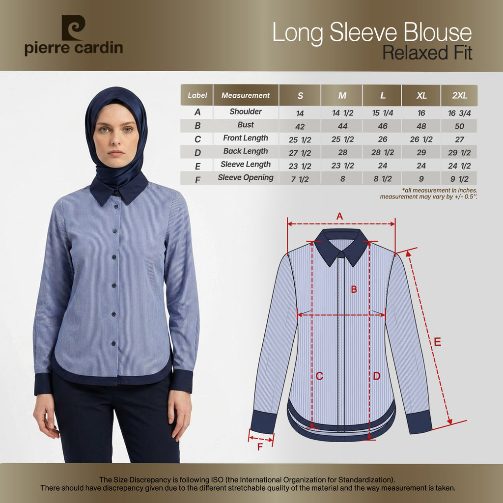 PIERRE CARDIN LADIES LONG SLEEVE BLOUSE [RELAXED FIT] PC0140