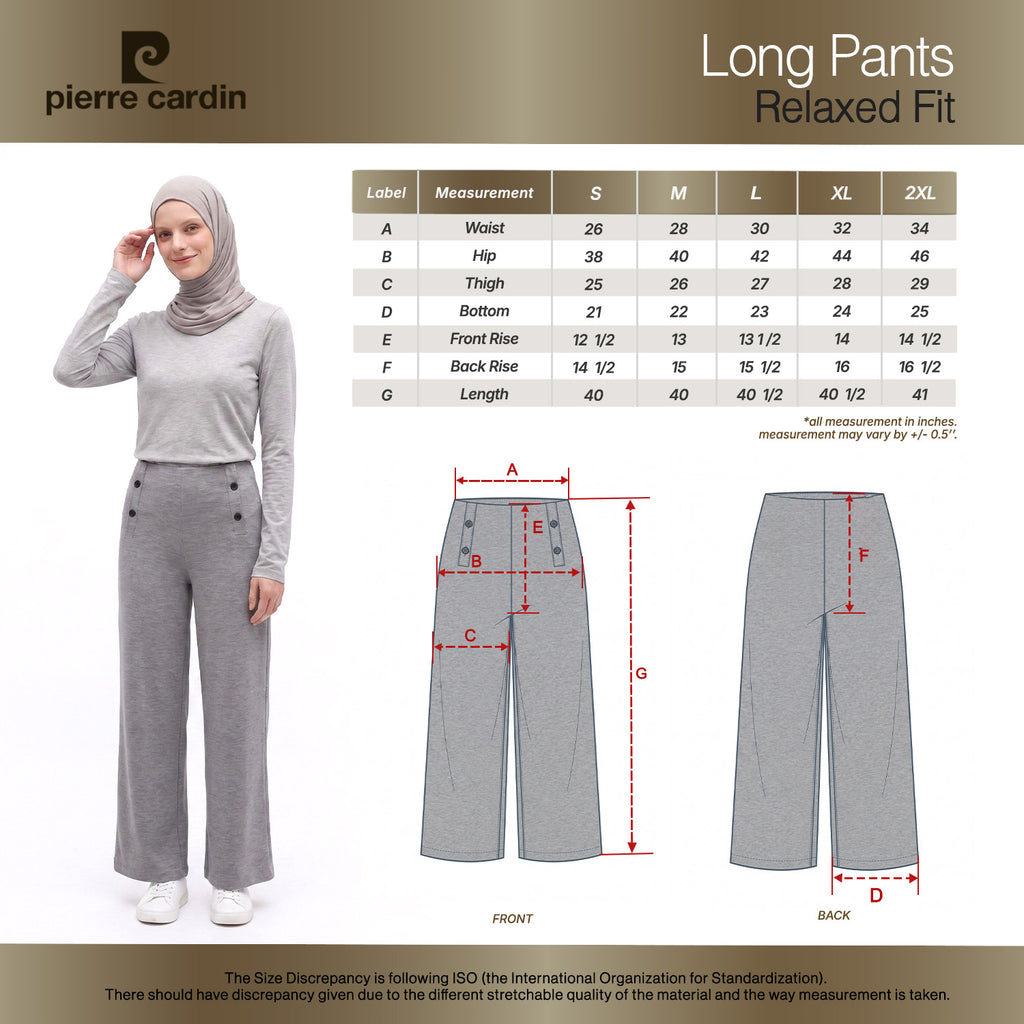 PIERRE CARDIN LADIES LONG PANTS [RELAXED FIT] PC0133