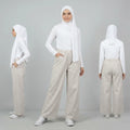 PIERRE CARDIN LADIES ELASTIC WAIST LONG PANTS [WIDE STRAIGHT] PC0091
