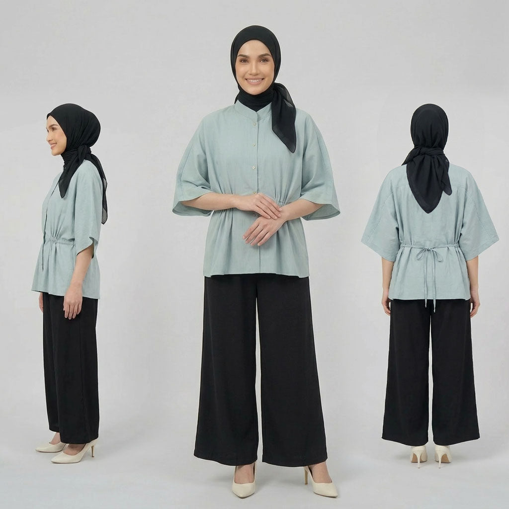 PIERRE CARDIN LADIES SHORT SLEEVE BLOUSE [OVERSIZE] PC0006