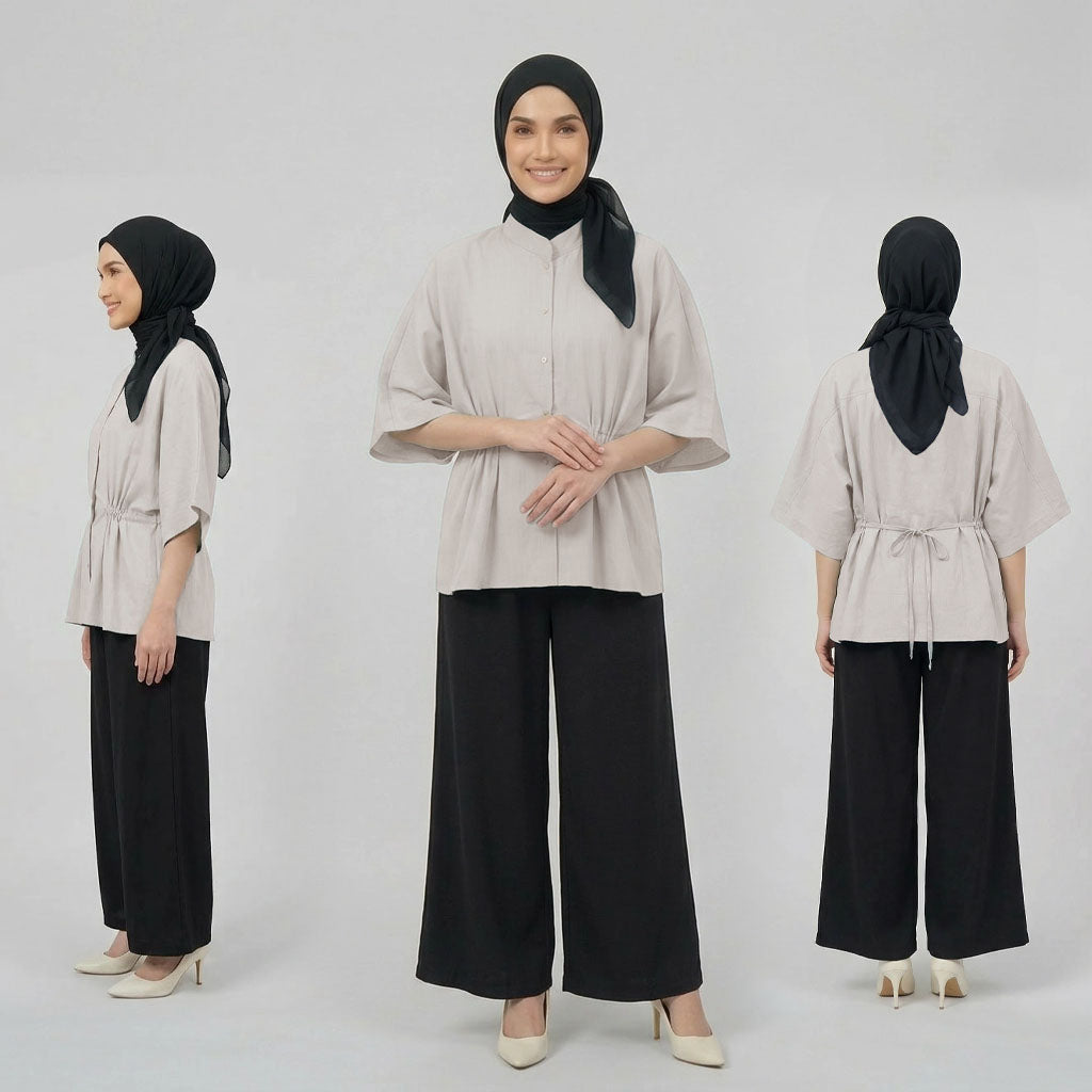 PIERRE CARDIN LADIES SHORT SLEEVE BLOUSE [OVERSIZE] PC0006