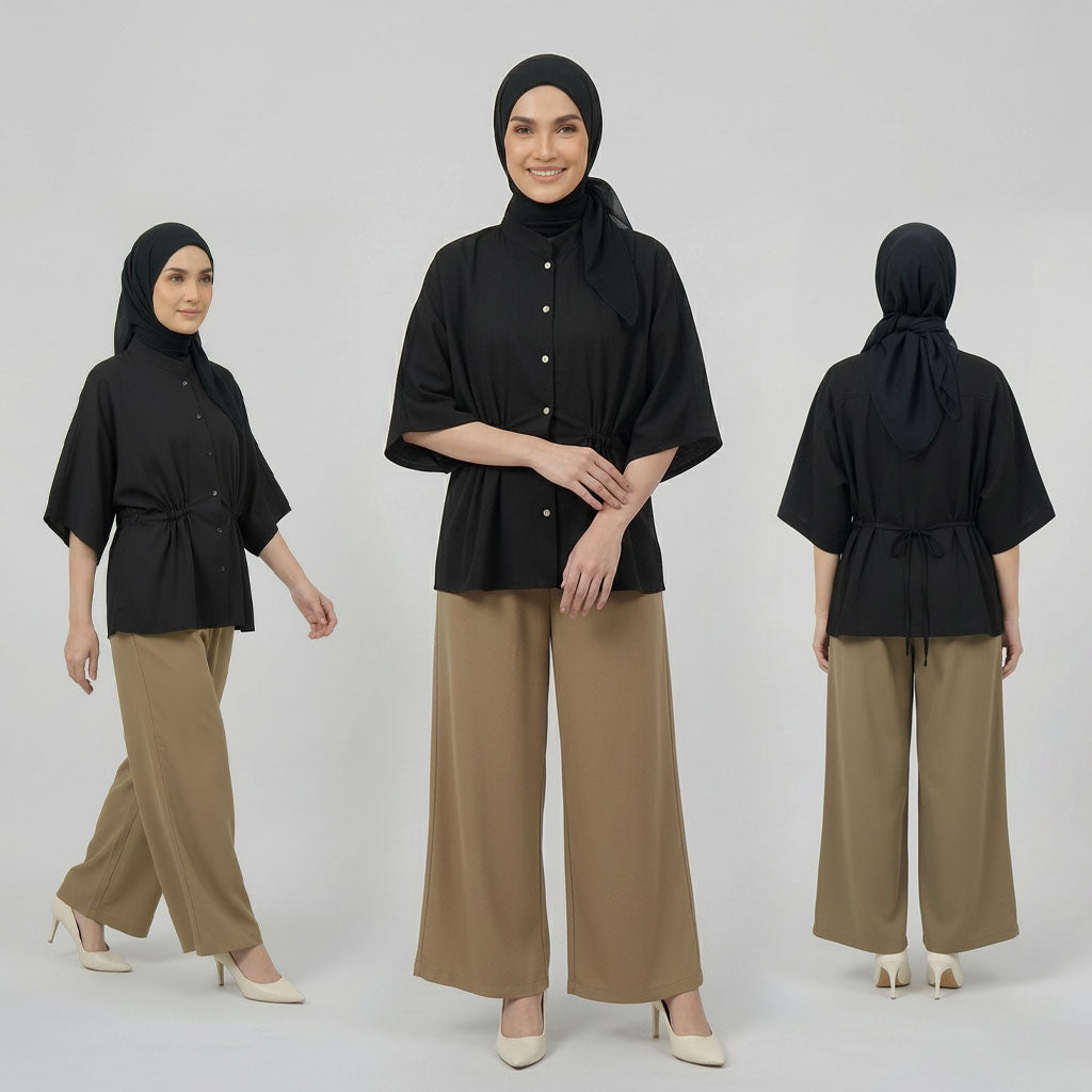 PIERRE CARDIN LADIES SHORT SLEEVE BLOUSE [OVERSIZE] PC0006