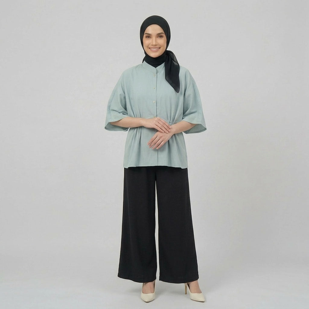 PIERRE CARDIN LADIES SHORT SLEEVE BLOUSE [OVERSIZE] PC0006