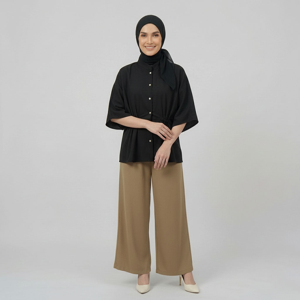 PIERRE CARDIN LADIES SHORT SLEEVE BLOUSE [OVERSIZE] PC0006