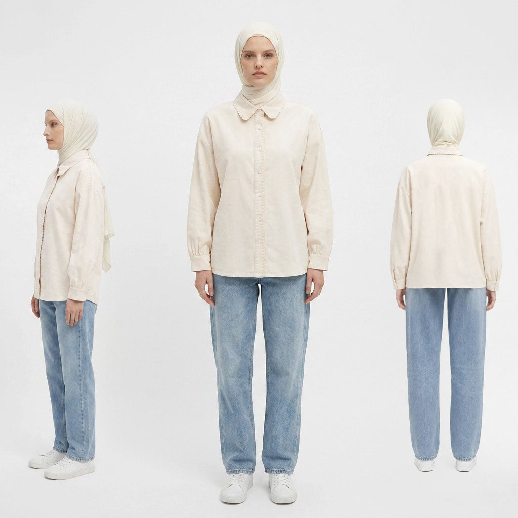 PIERRE CARDIN LADIES LONG SLEEVE BLOUSE [RELAXED FIT] PC0106