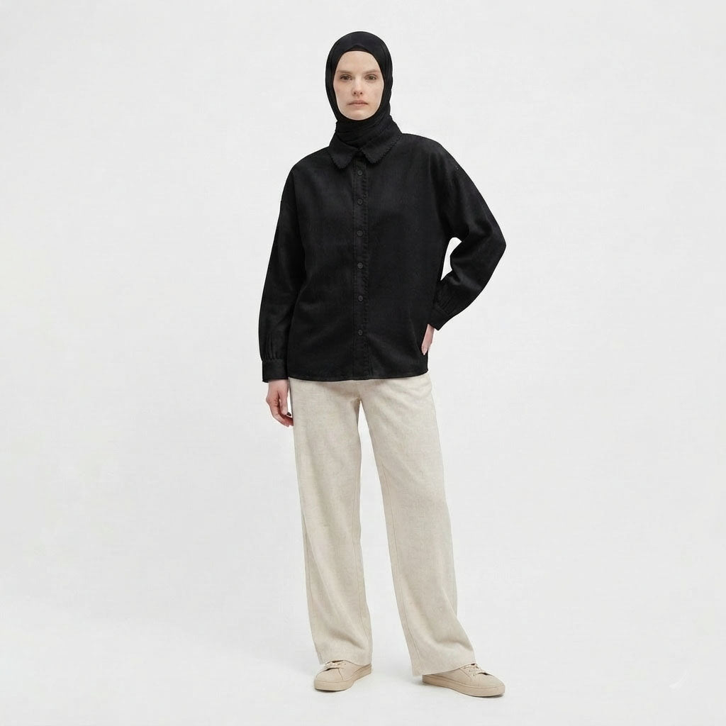 PIERRE CARDIN LADIES LONG SLEEVE BLOUSE [RELAXED FIT] PC0106